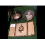 A miniature oval portrait in gilt frame - Mary Rob