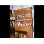 An antique pine dresser - width 132cm