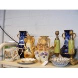 A quantity of Austrian pottery, together with othe