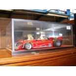 A model Niki Lauda racing car in display case