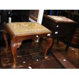 An antique wooden stool and one other