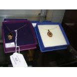 A 9ct gold locket on chain together with a 9ct pen