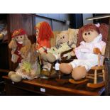 Five rag dolls