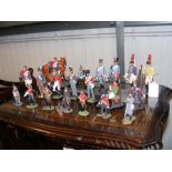 A collection of painted lead military figures