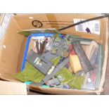 A box of N gauge track and accessories
