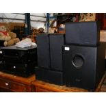 A speaker system and a Denon speaker system and Ha