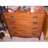 A 19th century mahogany chest of four long graduat