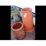 A terracotta rhubarb forcer and strawberry planter