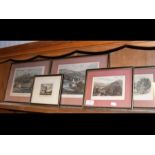 Five framed and glazed antique engravings of Isle