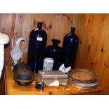 A sundry lot of collectables including three cobal