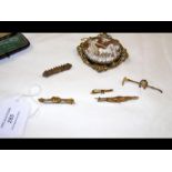 Gold brooches and others