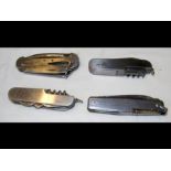 Four vintage penknives including the Currey Locksp