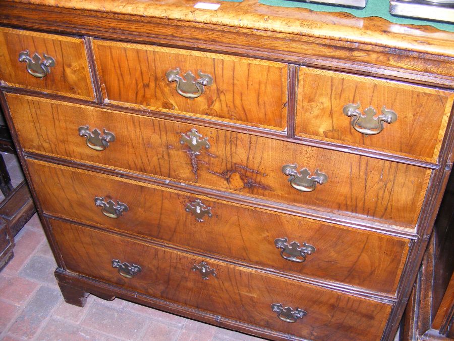 A period walnut chest of three short and three lon - Image 2 of 3