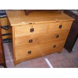 A light oak chest of drawers - 102cm wide