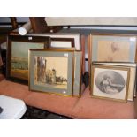 A quantity of pictures, including an oil entitled