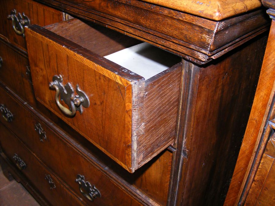 A period walnut chest of three short and three lon - Image 3 of 3