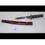 A small Japanese antique dagger - 22cms long