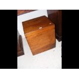 A 19th century mahogany square storage box