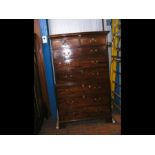 A Georgian mahogany chest on chest - 114cm wide x