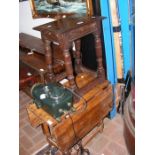 An antique joint stool, together with a drop leaf