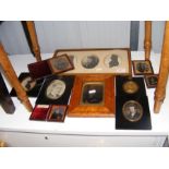 A quantity of antique miniature portraits and silh
