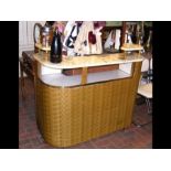 A vintage mid-century 'L shaped' cocktail bar, tog