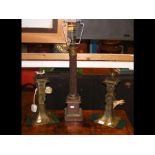 A pair of decorative Oriental table lamps, 30cms h