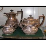 A four piece silver tea set with Birmingham hallma