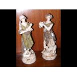 A pair of 46cm high Royal Dux figurines