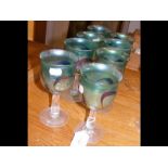 A suite of Isle of Wight wine glasses - 16.5cms hi