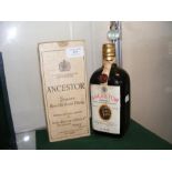 A cased bottle of Ancestor Dewar's rare old Scotch