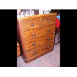 A Victorian mahogany chest of two short and three