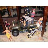 An Action Man Jeep and figures etc.