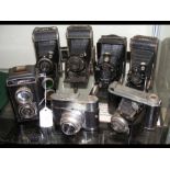 Seven Voigtlander cameras including Vito B