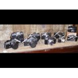 A selection of collectable cameras, mainly Praktic