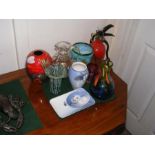 Various studio glassware, Royal Copenhagen items e