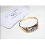 A ladies 18ct sapphire and diamond ring