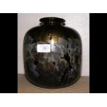 A large Isle of Wight glass globular shaped vase -