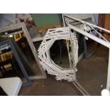 Five assorted mirrors, including a rustic mirror