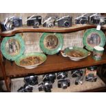 Six items of Prattware, two comports, three plates