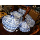 A quantity of blue and white Nankeen serving ware