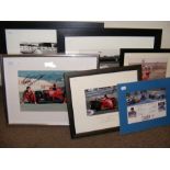 A quantity of racing car signed photographs includ