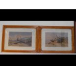 A pair of watercolours of coastal fishing scenes i