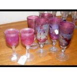 A selection of seven Isle of Wight drinking glasse