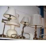 Five various table lamps