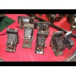 Seven assorted vintage cameras including Ensign-Se