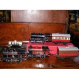 Three Hornby 0 gauge tank locomotives, one with te