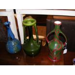 An Elton blue and green glazed vase - height 30cm,