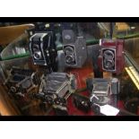 Six assorted cameras including Ensign-Midget and F