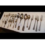 A collection of Georgian and other silver flatware